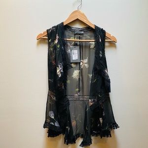 ALEXANDER MCQUEEN Sheer floral vest NEW